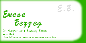 emese bezzeg business card